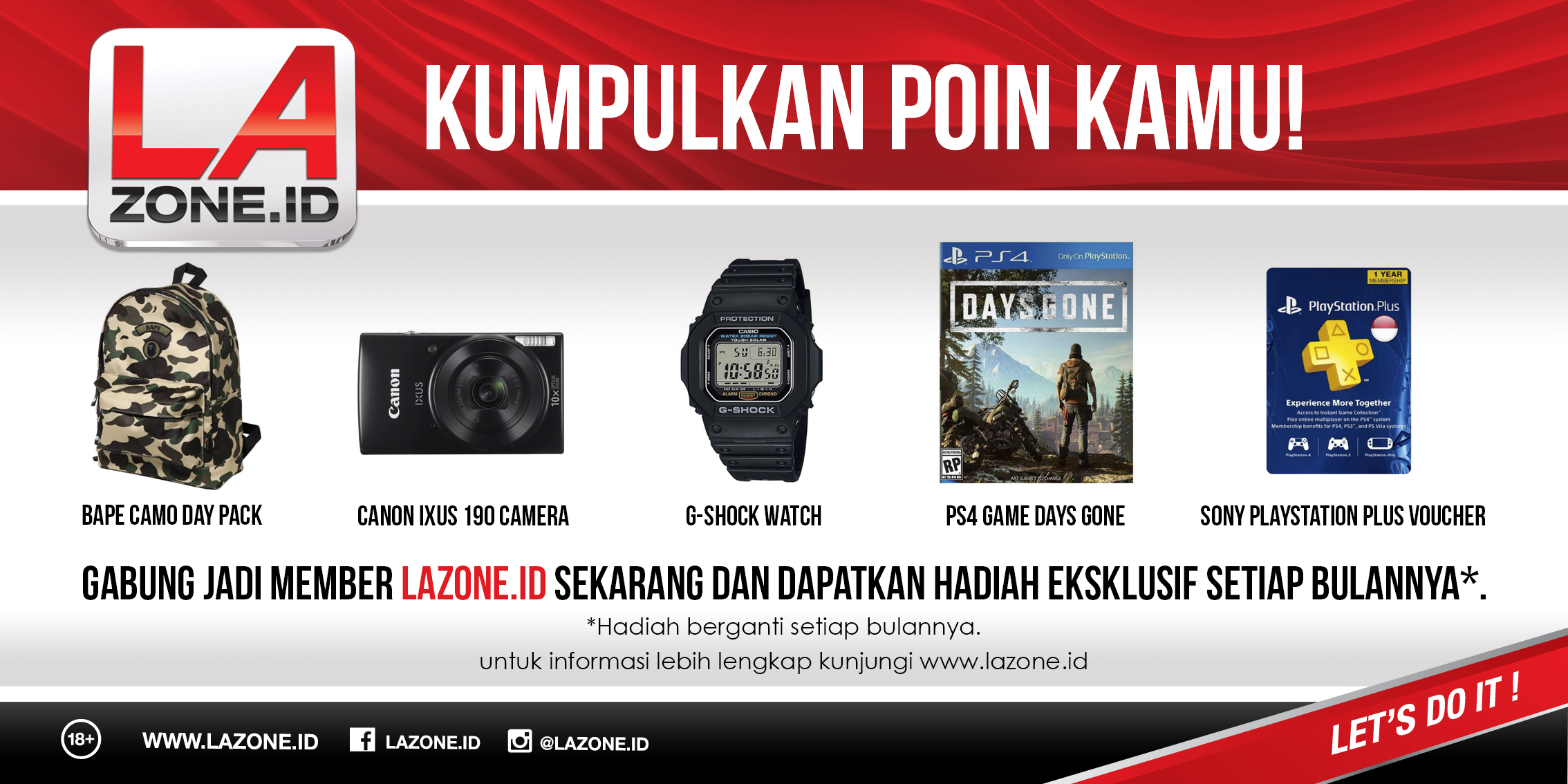 Gabung Membership LAZone.id Dapetin Hadiah Yang Lo Mau!